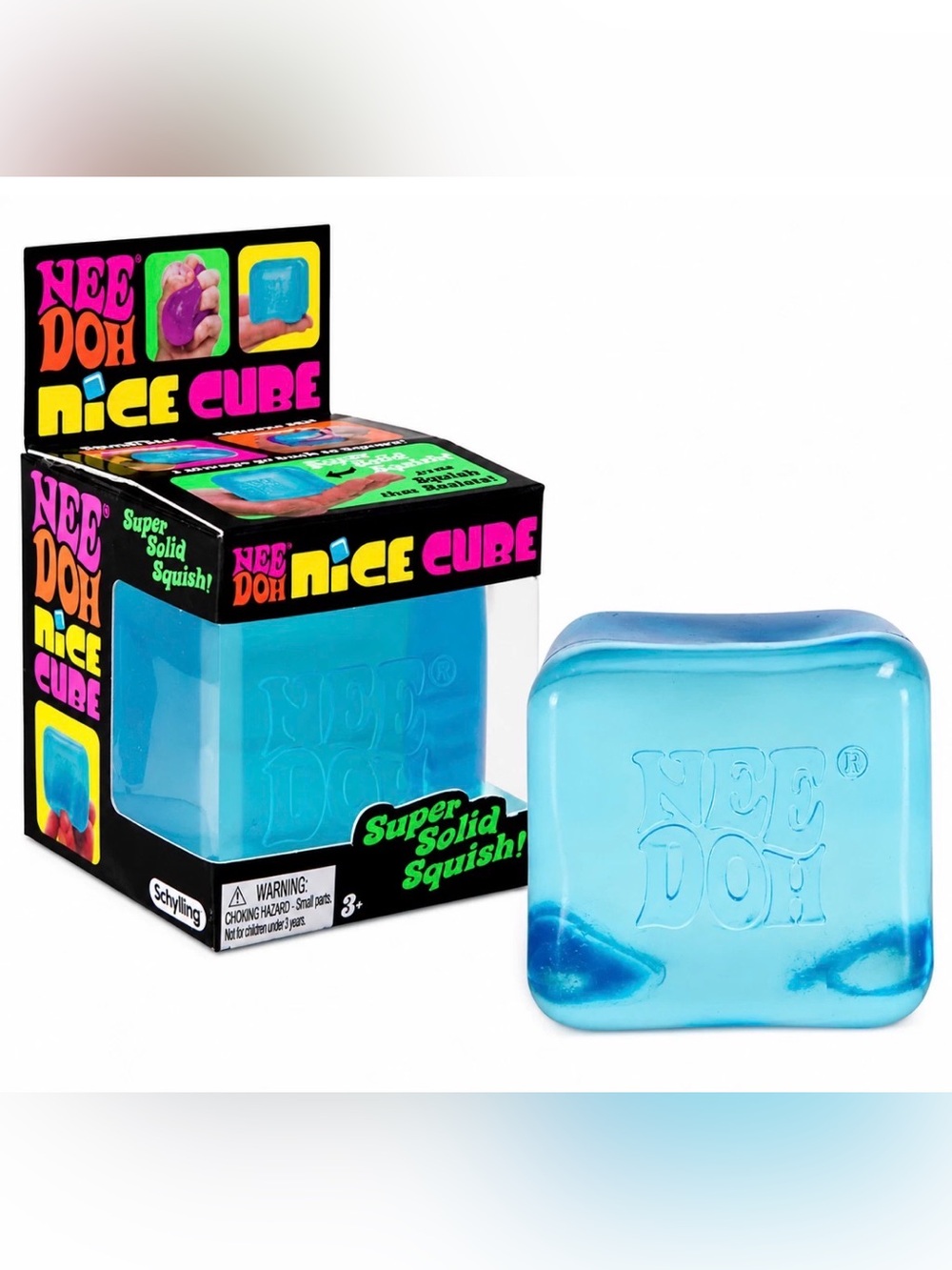 Nee Doh Nice Cube - Super Solid Squish BLUE